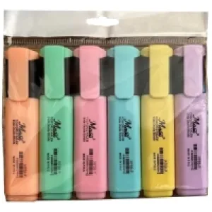 Masis Fosforlu Kalem 6 Renk Pastel Pvc Paket 6li Pk. H708-p6