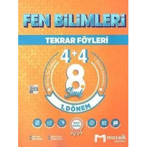Mozaik Yayınları 8. Sınıf Fen Bilimleri 4 + 4 Tekrar Föyü Özel Baskı