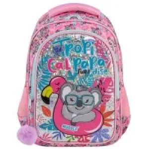 Muggle Okul Çantası Mu-8904 Tropikal Pradice Pembe