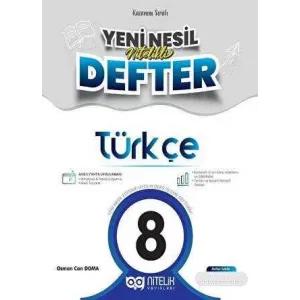 Nitelik Yayınları 8. Sınıf Türkçe Yeni Nesil Nitelikli Defter