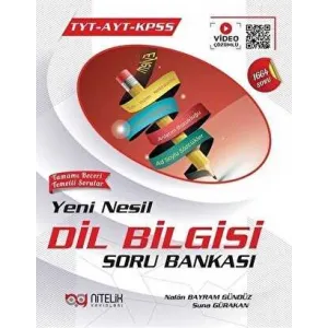 Nitelik Yayınları Nitelik YKS TYT AYT KPSS Yeni Nesil Dil Bilgisi Soru Bankası Video Çözümlü
