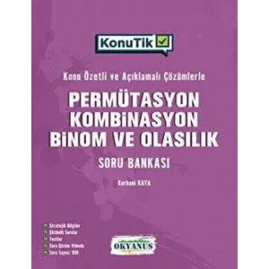 Okyanus Yayınları TYT KonuTik Permütasyon, Kombinasyon, Binom Ve Olasılık Soru Bankası