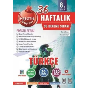 Omage Yayınları 8. Sınıf Haftalık Türkçe Denemeleri