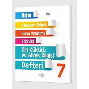 Orjin Kitap Orjin 7. Sınıf Din Kültürü Ve Ahlak Bilgisi Akıllı Defter