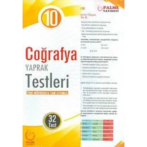 Palme Yayıncılık - Bayilik 10. Sınıf Coğrafya Yaprak Testleri