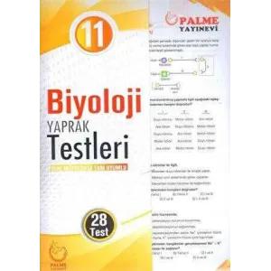 Palme Yayıncılık - Bayilik Palme Yaprak Test 11. Sınıf Biyoloji