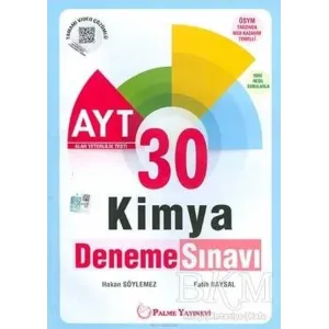 Palme Yayıncılık - Bayilik Palme YKS AYT Kimya 30 Deneme Sınavı