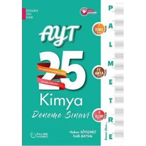 Palme Yayıncılık - Bayilik Palmetre AYT Kimya 25 Deneme Sınavı
