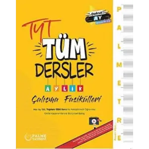 Palme Yayıncılık - Bayilik Palmetre TYT Tüm Dersler Aylık Çalışma Fasikülleri