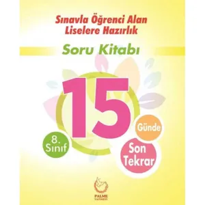 Palme Yayıncılık Palme 8. Sınıf LGS 15 Günde Son Tekrar Soru Kitabı
