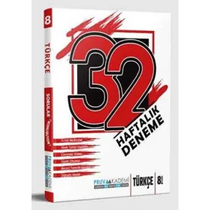 Pruva Akademi 8. Sınıf Türkçe 32 Haftalık Deneme