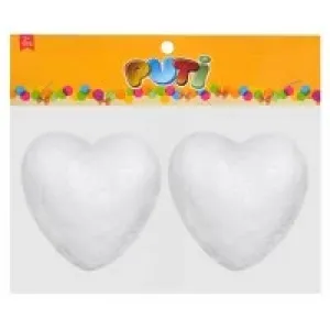 Puti Köpük Kalp 10 Cm 2li 5015