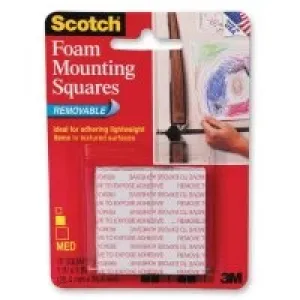 Scotch® 108 Çift Taraflı Yapışıp Çıkabilen Köpük Kareler 16 Adet2.5x25cm