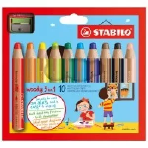 Stabilo Woody 3 İn1 10 Renk +kalemtraş 880/10-2 - 51005513