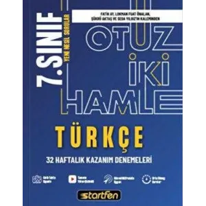 Startfen Yayınları 7. Sınıf - Türkçe 32 Hamle Kazanım Denemeleri