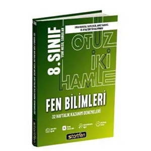 Startfen Yayınları 8. Sınıf Fen Bilimleri 32 Hamle Haftalık Kazanım Denemeleri