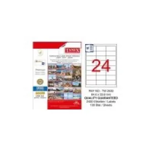 Tanex Lazer Etiket Tw-2533 64.6*33.8 Mm Şeffaf 25li