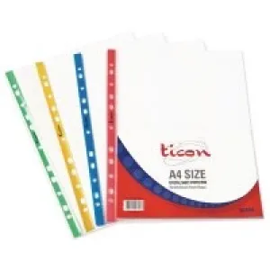 Ticon Poşet Dosya A4 U Kırmızı Kenarlı 50li 76446