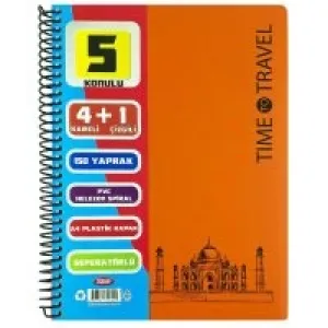 Tokaç Ayraçlı Defter 4+1 Spiralli Pp Kapak 5 Bölmeli 150 Yaprak 70 Gram Tok-79040