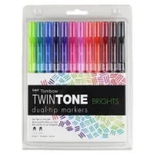 Tombow Twin Tone Markör Parlak Tonlar Seti 12 Renk Lv-t-ws-pk-s12 Bright