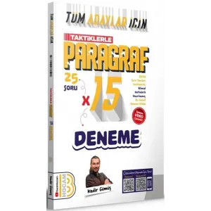 Tüm Adaylar İçin Taktiklerle Paragraf Tamamı Video Çözümlü 15 Deneme
