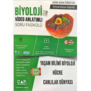 TYT AYT Biyoloji Video Anlatımlı Yaşam Bilimi Biyoloji, Hücre, Canlılar Dünyası Soru Fasikülü Çap Yayınları
