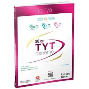 Üç Dört Beş Yayınları TYT Kimya 30 Deneme