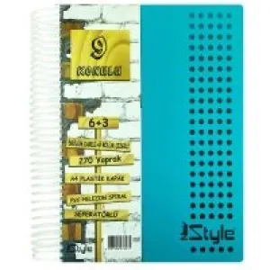 Umut New Style Spiralli Pp Kapak Defter 270 Yaprak 6+3 Ayraçlı