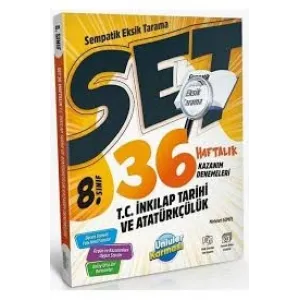 ÜNLÜLER YAYINLARI 8.SINIF T.C İNKILAP TARİHİ VE ATATÜRKÇÜLÜK 36 HAFTALIK KAZANIM DENEMELERİ