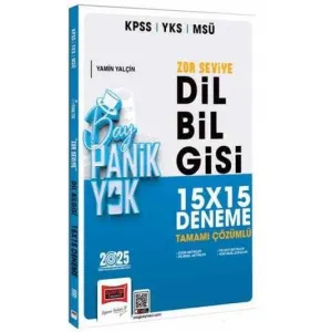 Yargı Yayınevi 2025 KPSS YKS MSÜ Tamamı Çözümlü Panik Yok Zor Seviye Dil Bilgisi 15x15 Deneme