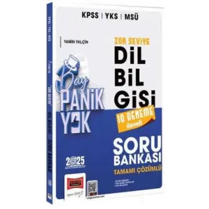 Yargı Yayınevi 2025 KPSS YKS MSÜ Tamamı Çözümlü Panik Yok Zor Seviye Dil Bilgisi Soru Bankası 10 Deneme İlaveli