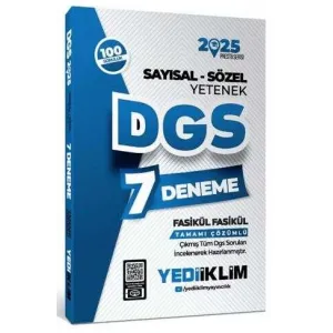 Yediiklim Yayınları 2025 DGS Sayısal-Sözel Yetenek 7 Fasikül Deneme