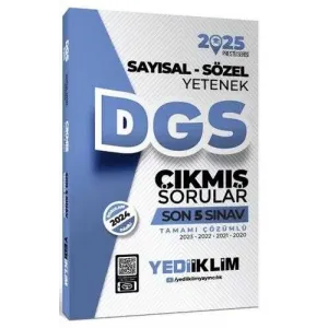 Yediiklim Yayınları 2025 DGS Sayısal-Sözel Yetenek Tamamı Çözümlü Son 5 Sınav Çıkmış Sorular