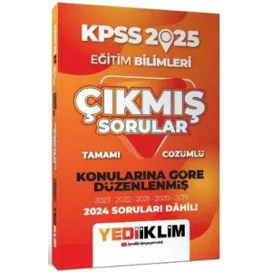 Yediiklim Yayınları 2025 KPSS Eğitim Bilimleri Konularına Göre Düzenlenmiş Tamamı Çözümlü Çıkmış Sorular