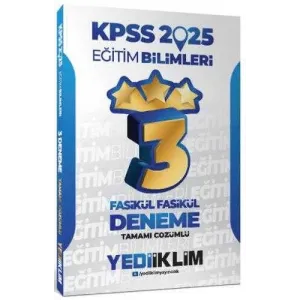 Yediiklim Yayınları 2025 KPSS Eğitim Bilimleri Tamamı Çözümlü Fasikül Fasikül 3 Yıldız Deneme