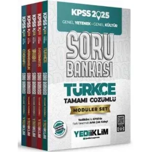 Yediiklim Yayınları 2025 KPSS Genel Yetenek Genel Kültür Tamamı Çözümlü Modüler Set Soru Bankası