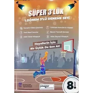Zeka Küpü Yayınları 8. Sınıf Pisagor Süper 3` lük 1. Dönem Deneme Seti
