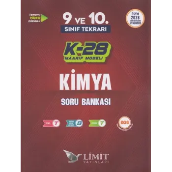 Limit Yayınları TYT 9. ve 10. Sınıf Tekrarı Kimya K-28 Maarif Model Soru Bankası