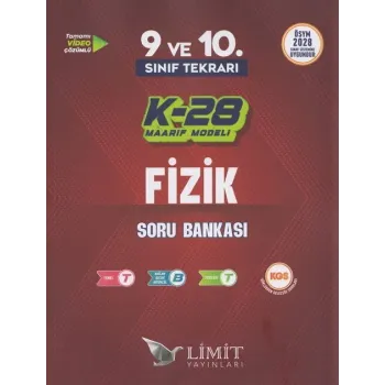 Limit Yayınları TYT 9. ve 10. Sınıf Fizik Tekrarı K-28 Maarif Model Soru Bankası