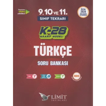 Limit Yayınları TYT 9. ve 10. Sınıf Tekrarı Türkçe K-28 Maarif Model Soru Bankası
