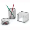 İnox 0690 Ofis Metal Fileli Kalemlik 3lü Set Gümüş
