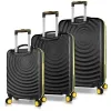 My Valice Drop Abs Kabin Orta Ve Büyük Boy Siyah 3lü Valiz Seti