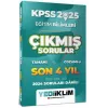 Yediiklim Yayınları 2025 KPSS Eğitim Bilimleri Son 4 Yıl Tamamı Çözümlü Çıkmış Sorular