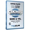 Yediiklim Yayınları 2025 KPSS Genel Yetenek Genel Kültür Son 4 Yıl Tamamı Çözümlü Çıkmış Sorular