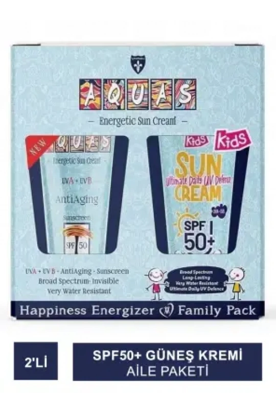 Aquas Güneş Kremi Spf50+ 2li Aile Paketi