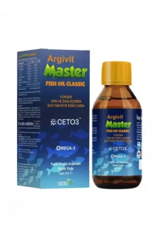 Argivit Master Fish Oil Yüksek Omega-3 İçeren Balık Yağı 150 ml - Tutti Frutti Aromalı
