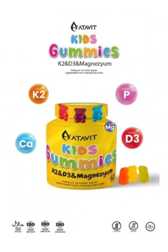Atavit Kids K2&D3&Magnezyum Gummies 60 Yumuşak Kapsül