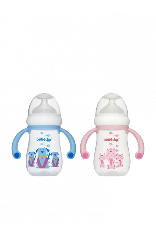 Bebedor Geniş Ağızlı Kulplu PP Biberon 3+ Ay 240 ml -99322-