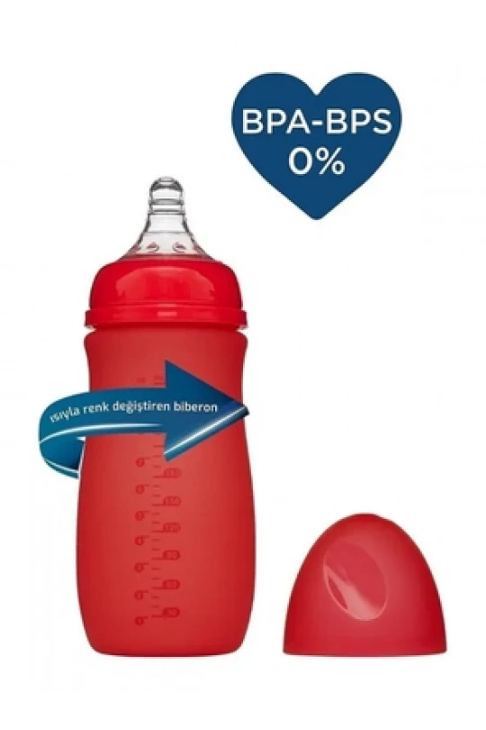 Bebedor Isıya Duyarlı Renk Değiştiren Cam Biberon 260 ml 52302