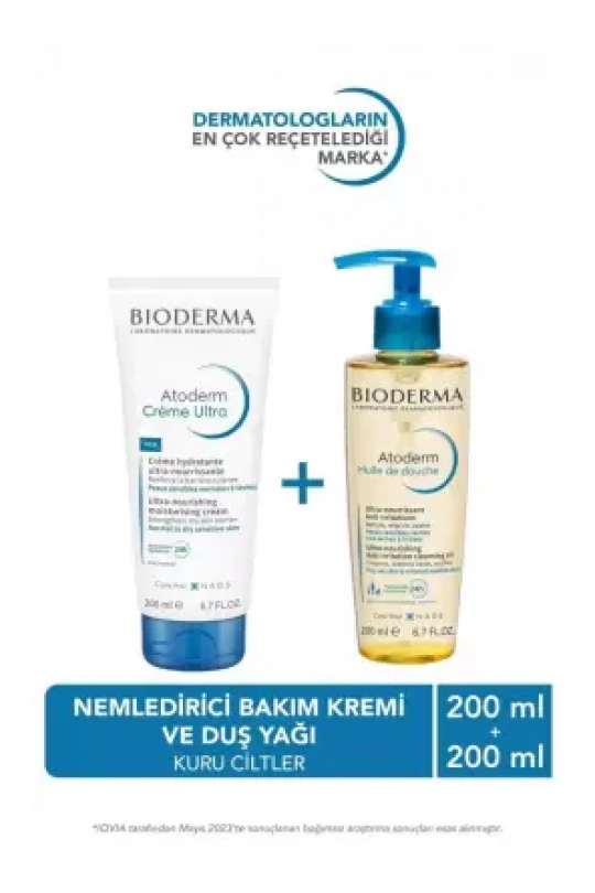 Bioderma Atoderm Cream Ultra 200 ml & Atoderm Shower Oil 200 ml